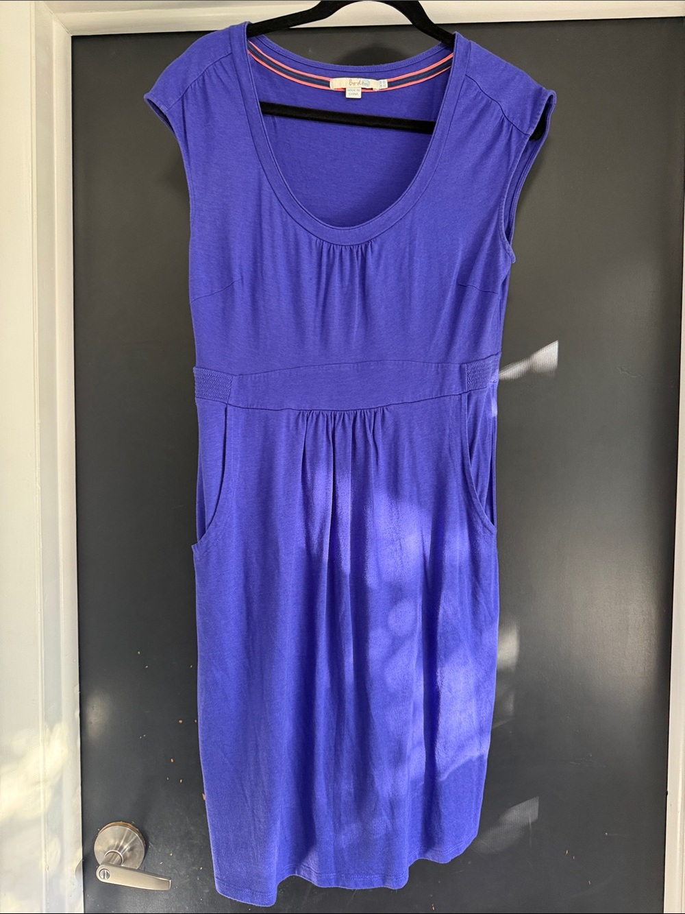 Boden Royal Purple Scoop-Neck Tunic with Pockets